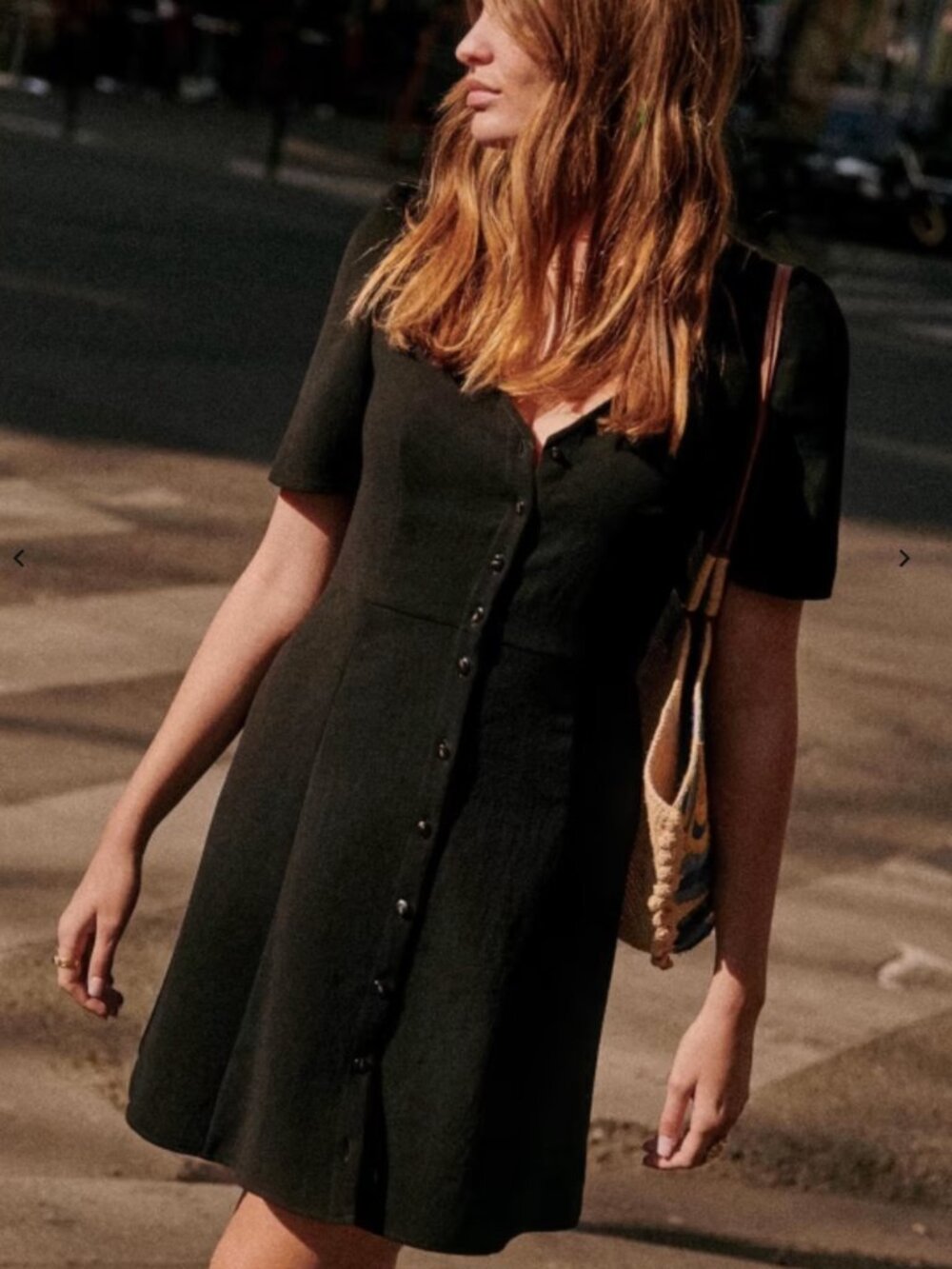 Sezane Lily Dress Black Mini LBD - Picture 3 of 8